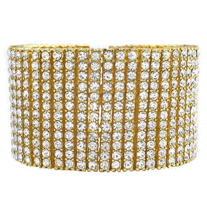 12 Row Gold Iced Out Bracelet - Presidential Brand (R)