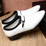 Men Solid Color Folds Comfy Microfiber Leather Non Slip Formal Shoes - Presidential Brand (R)
