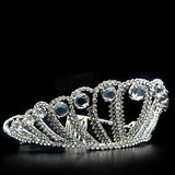 LO2108 - Imitation Rhodium Brass Tiaras & Hair Clip with Top Grade Crystal in Clear - Presidential Brand (R)