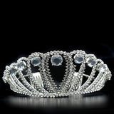 LO2108 - Imitation Rhodium Brass Tiaras & Hair Clip with Top Grade Crystal in Clear - Presidential Brand (R)