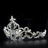 LO2110 - Imitation Rhodium Brass Tiaras & Hair Clip with Top Grade Crystal in Montana - Presidential Brand (R)