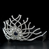 LO2111 - Imitation Rhodium Brass Tiaras & Hair Clip with Top Grade Crystal in Montana - Presidential Brand (R)