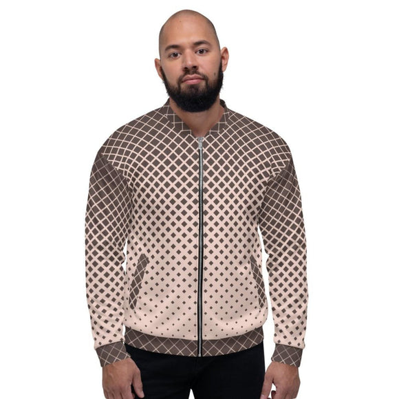 Mens Jackets, Burgundy Half-Tone Style Bomber Jacket - Presidential Brand (R)