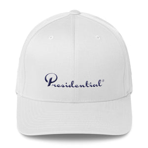 Presidential Cursive P On Back | Blue Structured Twill Cap - Presidential Brand (R)