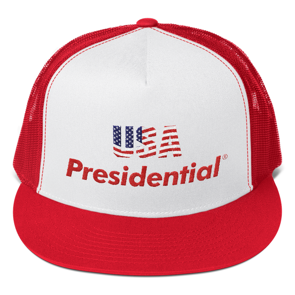 USA PRESIDENTIAL Trucker Cap (Red) - Presidential Brand (R)