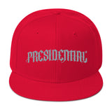 Presidential Snapback Hat Black letter Presidential Silver - Presidential Brand (R)