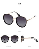 Fashion round sunglasses women men brand luxury design green candy lens pink frame Polarized sun glasses shades - Presidential Brand (R)