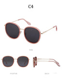 Fashion round sunglasses women men brand luxury design green candy lens pink frame Polarized sun glasses shades - Presidential Brand (R)