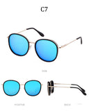 Fashion round sunglasses women men brand luxury design green candy lens pink frame Polarized sun glasses shades - Presidential Brand (R)