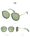 Fashion round sunglasses women men brand luxury design green candy lens pink frame Polarized sun glasses shades - Presidential Brand (R)