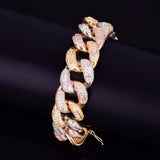 22mm Colorful Baguette Zircon Miami Cuban Link Bracelet Iced Out Colorful Chain 7" 8" - Presidential Brand (R)