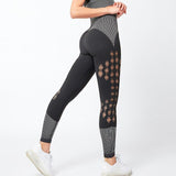Seamless Hollow Out Sport Fitness Leggings Women - Presidential Brand (R)