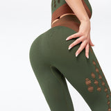 Seamless Hollow Out Sport Fitness Leggings Women - Presidential Brand (R)