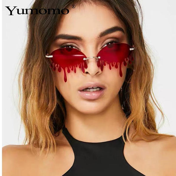 Hot sale Fashion Water drop Sunglasses Women Rimless Wave Punk Sun Glasses Luxury Trending Sunglasses Streetwear Gafas Shades - Presidential Brand (R)
