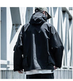 Letter Black Multi-pocket Men's Hip Hop Cargo Jackets Coats Streetwear Cardigan Zipper Casual Techwear Hooded Men Outerwear Top - Presidential Brand (R)