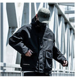 Letter Black Multi-pocket Men's Hip Hop Cargo Jackets Coats Streetwear Cardigan Zipper Casual Techwear Hooded Men Outerwear Top - Presidential Brand (R)