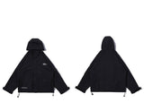 Letter Black Multi-pocket Men's Hip Hop Cargo Jackets Coats Streetwear Cardigan Zipper Casual Techwear Hooded Men Outerwear Top - Presidential Brand (R)