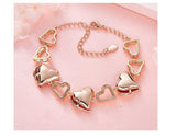 Rose Gold Color Charm Link Chain Bracelets with Fashion Heart Shaped Crystal from Swarovski Women Bracelet Gift Jewelry - Presidential Brand (R)