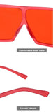 Fashion Sunglasses Women Ladies Red Fashion Oversized Square Sun Glasses Driving Shades Eyewear UV400 gafas de sol - Presidential Brand (R)