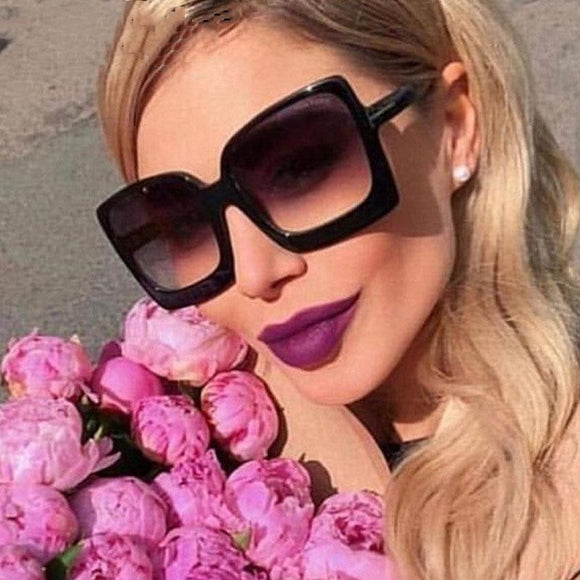 Oversize Square Sunglasse Women Vintage Black T Frame Sun Galsses Men Luxury Brand Black Shades UV400 New Fashion - Presidential Brand (R)