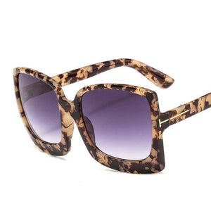 Oversize Square Sunglasse Women Vintage Black T Frame Sun Galsses Men Luxury Brand Black Shades UV400 New Fashion - Presidential Brand (R)