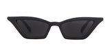 Vintage BLACK NARROW SLIM ANGULAR Sunglasses Women Brand Retro Leopard Tiny Cateye Frame 90S Sun Glasses Shades Female - Presidential Brand (R)