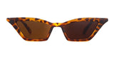 Vintage BLACK NARROW SLIM ANGULAR Sunglasses Women Brand Retro Leopard Tiny Cateye Frame 90S Sun Glasses Shades Female - Presidential Brand (R)