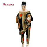 African Women 2 Piece Set Dashiki Cotton Print Wax Crop Top and Shirt Set - Presidential Brand (R)