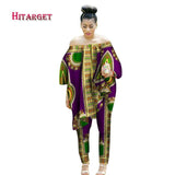 African Women 2 Piece Set Dashiki Cotton Print Wax Crop Top and Shirt Set - Presidential Brand (R)