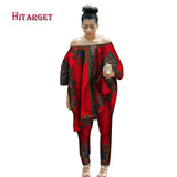 African Women 2 Piece Set Dashiki Cotton Print Wax Crop Top and Shirt Set - Presidential Brand (R)