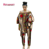 African Women 2 Piece Set Dashiki Cotton Print Wax Crop Top and Shirt Set - Presidential Brand (R)