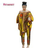 African Women 2 Piece Set Dashiki Cotton Print Wax Crop Top and Shirt Set - Presidential Brand (R)