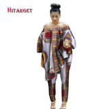 African Women 2 Piece Set Dashiki Cotton Print Wax Crop Top and Shirt Set - Presidential Brand (R)