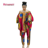 African Women 2 Piece Set Dashiki Cotton Print Wax Crop Top and Shirt Set - Presidential Brand (R)