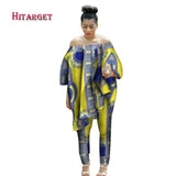 African Women 2 Piece Set Dashiki Cotton Print Wax Crop Top and Shirt Set - Presidential Brand (R)