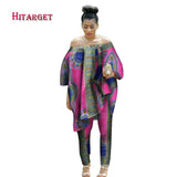 African Women 2 Piece Set Dashiki Cotton Print Wax Crop Top and Shirt Set - Presidential Brand (R)