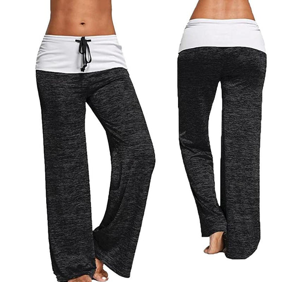 Women Sport Leggings Fitness Yoga Pants patchwork Wide Leg Fitness Leggins Clothing Loose Workout Trousers Sports Clothing suits - Presidential Brand (R)