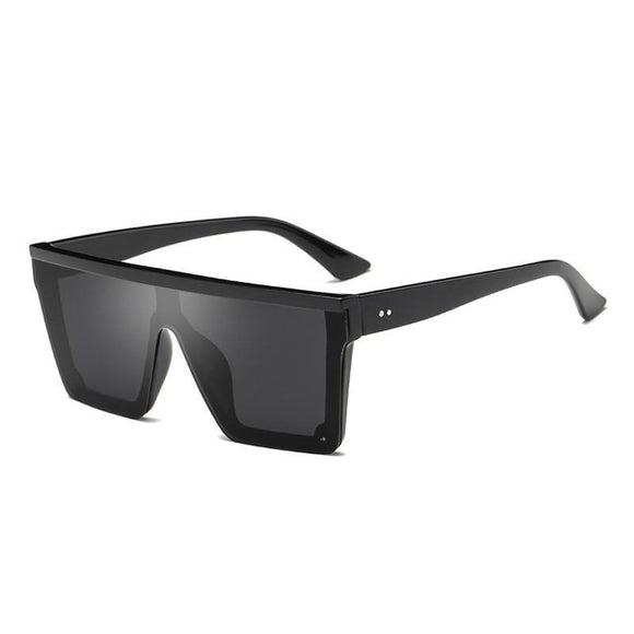 Retro Black Square sunglasses Men Women Brand Design Vintage Shield Frame Sun Glasses Tortoiseshell Flat Top Shades - Presidential Brand (R)