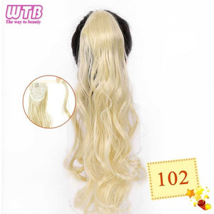 Hair Extension Heat Resistant Synthetic Natural Wave Pony Tail WTB 22" Long Wavy Wrap Around Clip In Ponytail - Presidential Brand (R)