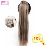 Hair Extension Heat Resistant Synthetic Natural Wave Pony Tail WTB 22" Long Wavy Wrap Around Clip In Ponytail - Presidential Brand (R)