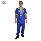 Dashiki African men's suits tops shirts pant 2 pieces set - Presidential Brand (R)