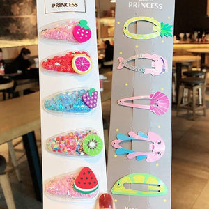 1Set Girls Cute Cartoon Animal Fruit Colorfur Hairpins Children Sweet Hair Clip Headband - Presidential Brand (R)