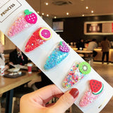 1Set Girls Cute Cartoon Animal Fruit Colorfur Hairpins Children Sweet Hair Clip Headband - Presidential Brand (R)