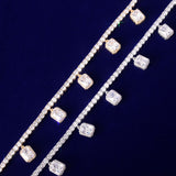Tennis Chain With White Zircon Pendant Gold Color Charm Women Necklace Link Men's Hip Hop Jewelry adjustable - Presidential Brand (R)