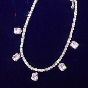 Tennis Chain With White Zircon Pendant Gold Color Charm Women Necklace Link Men's Hip Hop Jewelry adjustable - Presidential Brand (R)
