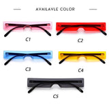 Rectangle Sunglasses Women Fashion Luxury Brand Designer Red Pink Clear Small Lens Personality Sun Glasses Shades UV400 - Presidential Brand (R)