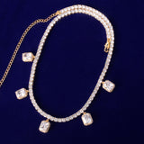Tennis Chain With White Zircon Pendant Gold Color Charm Women Necklace Link Men's Hip Hop Jewelry adjustable - Presidential Brand (R)