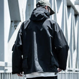 Letter Black Multi-pocket Men's Hip Hop Cargo Jackets Coats Streetwear Cardigan Zipper Casual Techwear Hooded Men Outerwear Top - Presidential Brand (R)