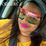 Fashion Oversized Sunglasses Women 2020 Luxury Brand Rimless Square Sun Glasses Metal Female Shades UV400 Men Glasses Gafas - Presidential Brand (R)