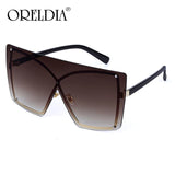 Fashion Oversized Sunglasses Women 2020 Luxury Brand Rimless Square Sun Glasses Metal Female Shades UV400 Men Glasses Gafas - Presidential Brand (R)